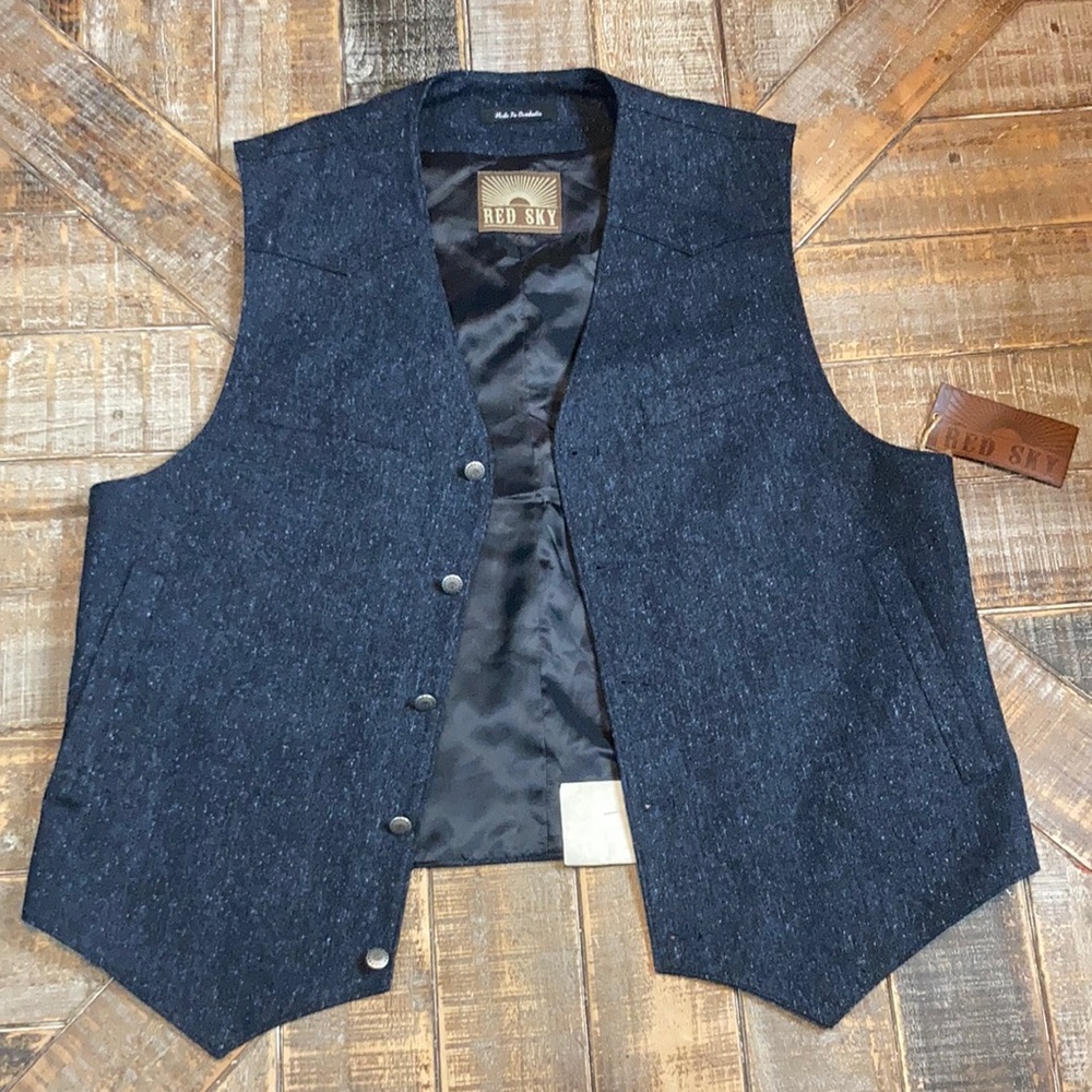 Red Sky Western wear tweed vest. Size large.